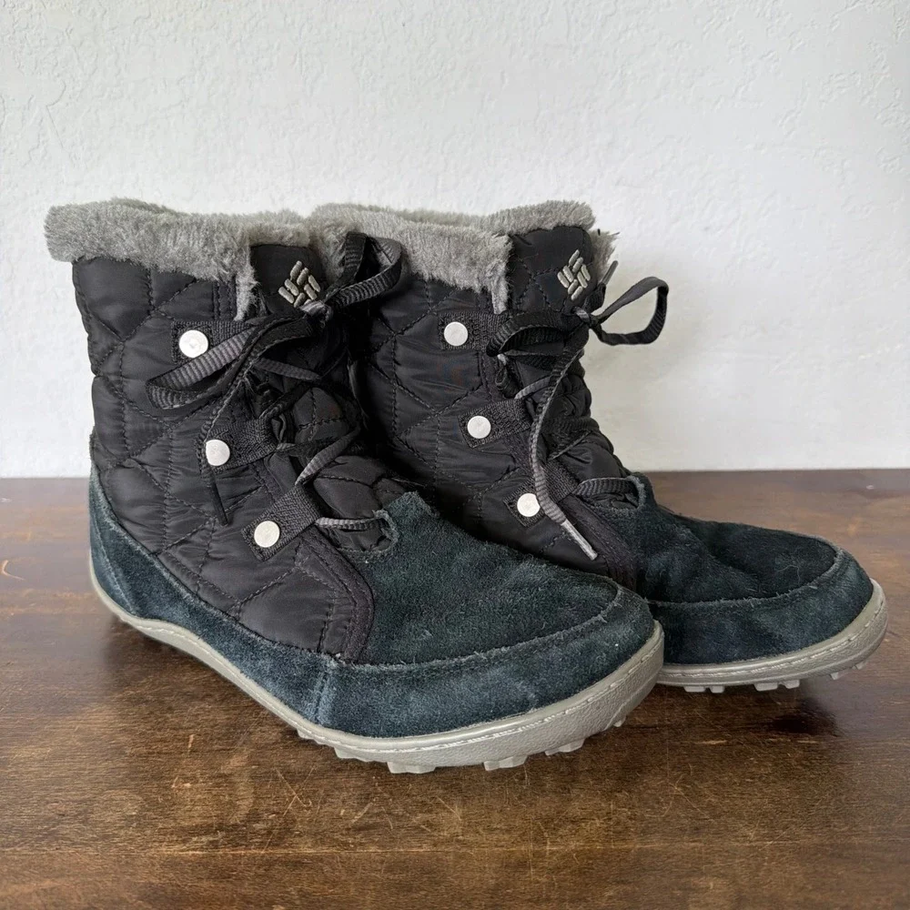 Columbia Boots Women's 8.5‎ Minx Shorty Omni Heat Black Quilted Insulated Winter